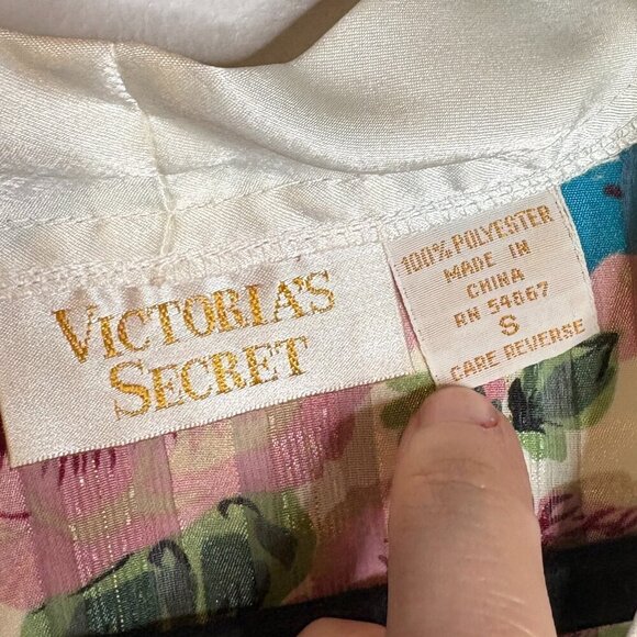 Vintage Victoria's Secret Gold Label striped floral oversized pajama top - Picture 4 of 5